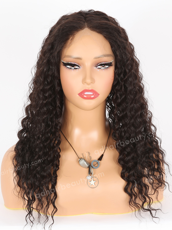 Full Lace Human Hair Wigs Indian Remy Hair 18" Deep Wave 1B# Color FLW-01737